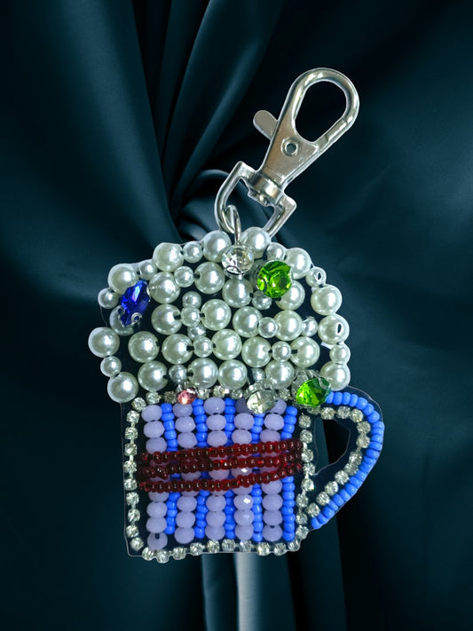 A one of a kind beer bag charm which is  perfect for parties or casual hangouts, this accessory is a fun way to showcase your style.