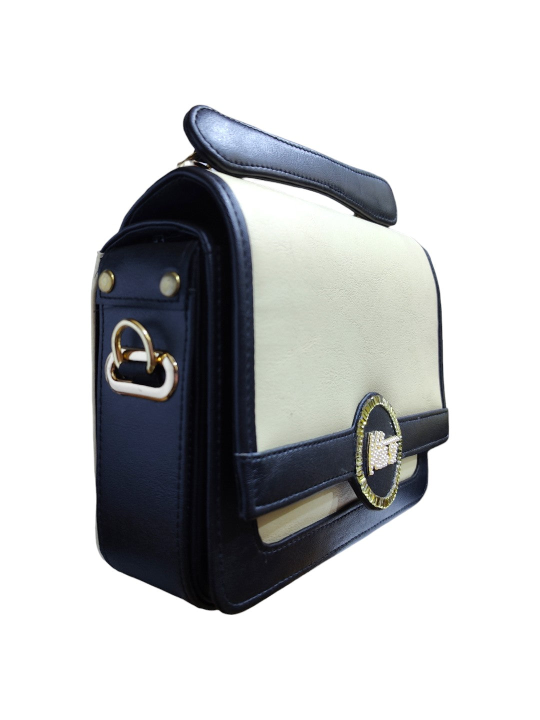 Designed to complement your busy lifestyle, this chic accessory features a sleek top handle and a secure flip closure.