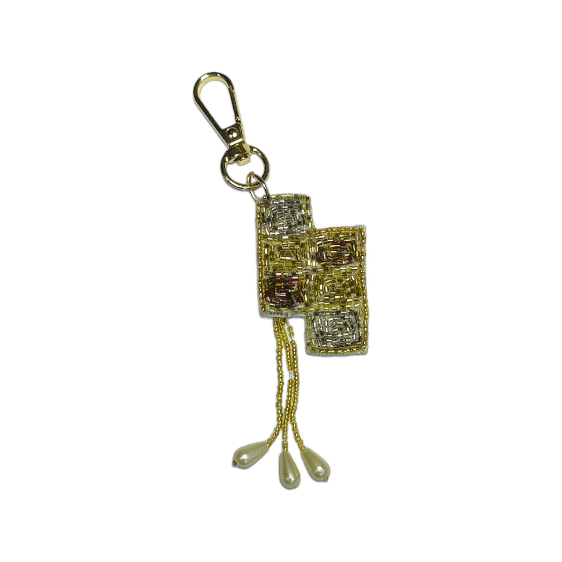 A trendy abstract bag charm that will elevate your style game.  