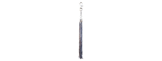 Silver sequin bag charm that will ensure that you stand out wherever you go. 