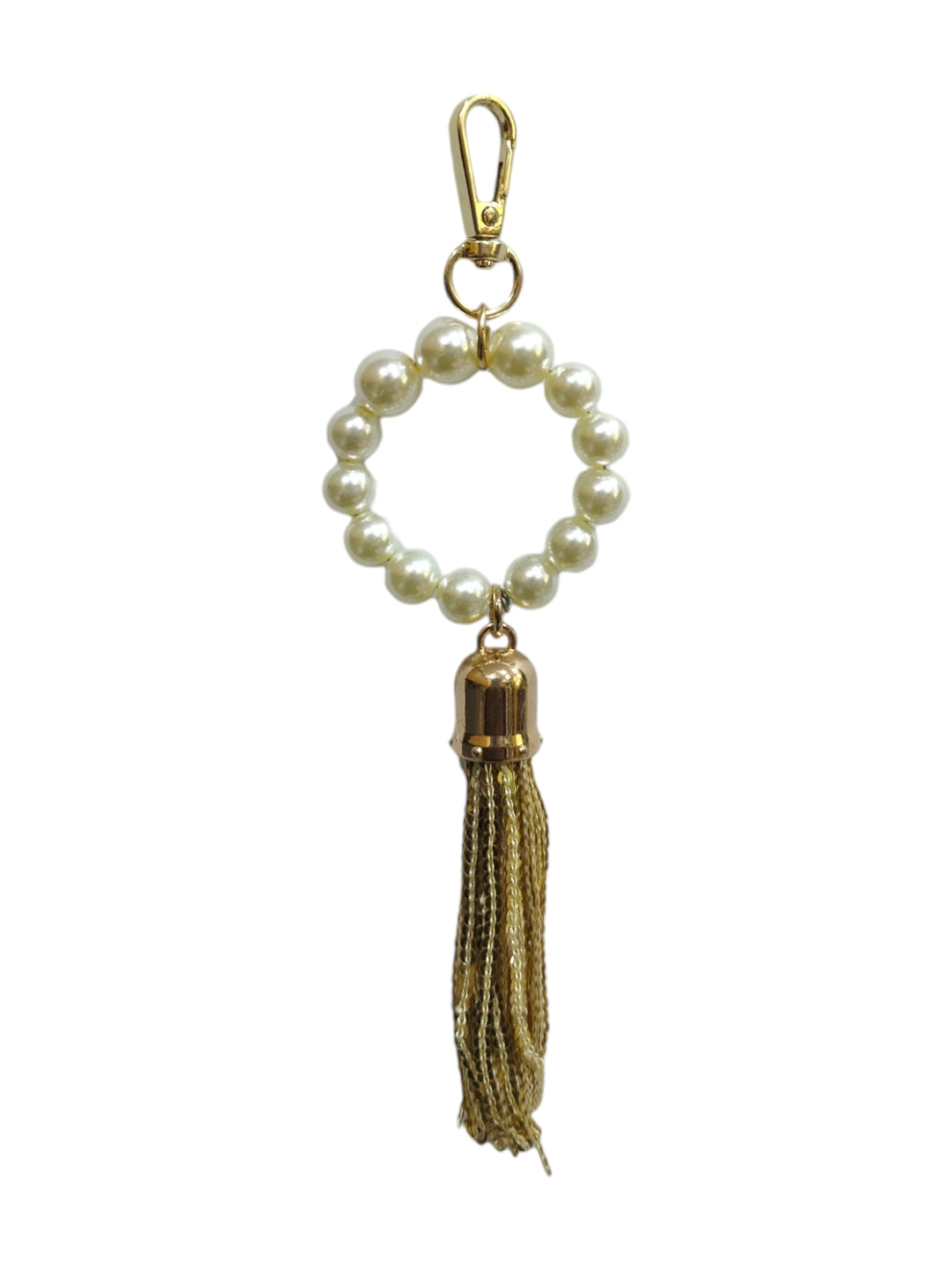 Add an elegant touch to your bag with our White Big Pearl Tassel Bag Charm. 
